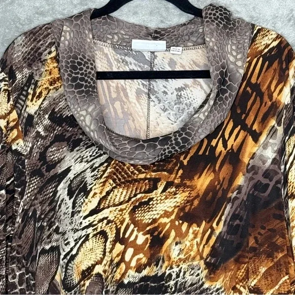 Susan Graver XL Tank Top Shirt Gold Solid Sleeveless Scoop Neck Glitter Knit - Picture 3 of 6